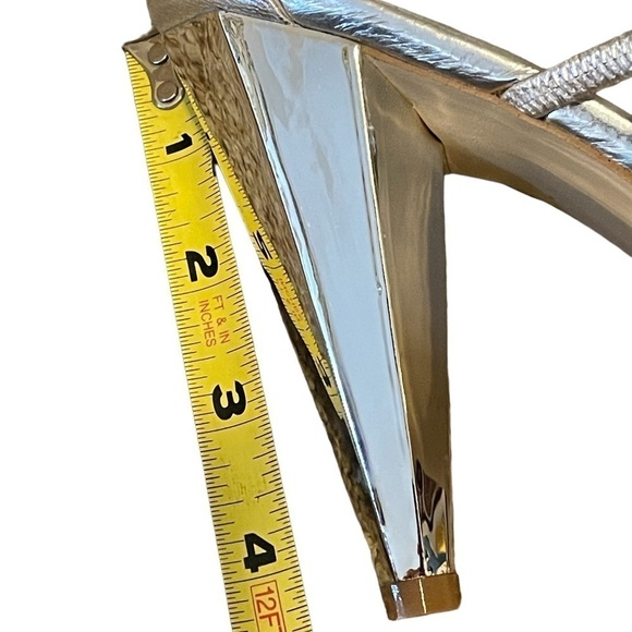 Nine West Y2K Silver Glitter Kidskin Size 7 - Picture 6 of 8